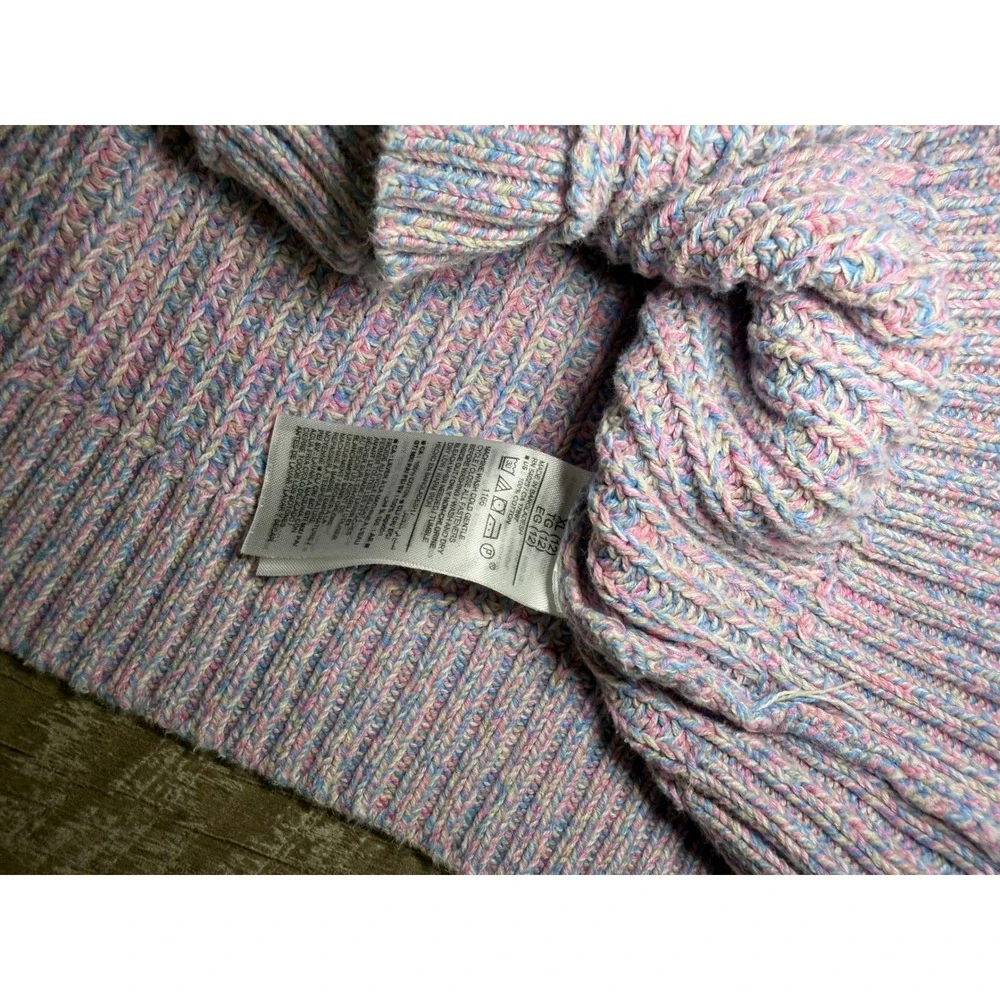Old Navy Girls XL 12 Purple Space Dye Marled Knit Button Front Cardigan Sweater